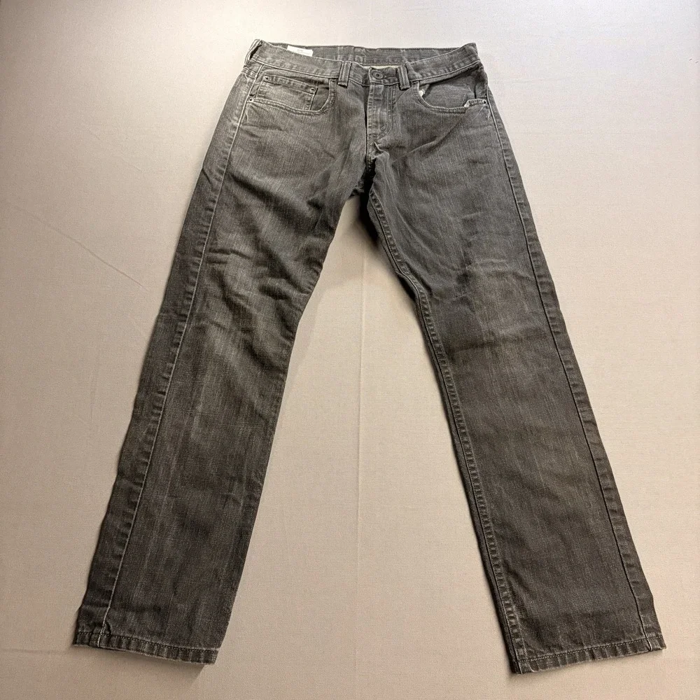 Levis 513 Slim Straight Jeans Mens 31x29 Gray Mid Rise Denim